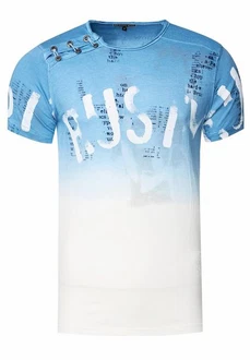 Rusty Neal T-Shirt mit Übergang Braun/Hellblau/Blau Rusty Neal T-Shirt mit Übergang Braun/Hellblau/Blau