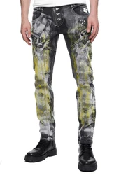Rusty Neal Straight-Jeans MORI Neonfarben/Dunkelgrün/Grün