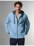 Trigema Sweatjacke mit Kapuze Blau/Hellblau/Grau