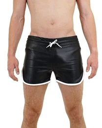 Lederhose Quick Pants Faux Black Sexy kurze Kunstlederhose Leder Shorts CSD Gay