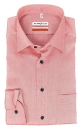 Businesshemd Businesshemd - Modern Fit - Langarm - Einfarbig - Rot