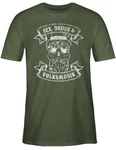 Shirtracer T-Shirt Sex Drugs Volksmusik Totenkopf Mode für Oktoberfest Herren Dunkelgrün/Grün