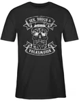 Shirtracer T-Shirt Sex Drugs Volksmusik Totenkopf Mode für Oktoberfest Herren Grau/Schwarz/Gold/Rosa/Lila/Weiß
