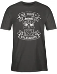 Shirtracer T-Shirt Sex Drugs Volksmusik Totenkopf Mode für Oktoberfest Herren Dunkelgrau/Grau/Schwarz/Dunkelgrün/Lila