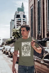 Neverless Print-Shirt Herren T-Shirt Beach Please Surfing Dunkelgrün/Grün/Khaki