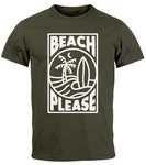 Neverless Print-Shirt Herren T-Shirt Beach Please Surfing Dunkelgrün/Grün/Khaki Neverless Print-Shirt Herren T-Shirt Beach Please Surfing Dunkelgrün/Grün/Khaki