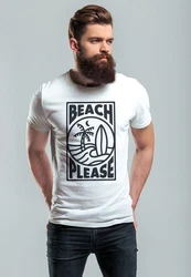 Neverless Print-Shirt Herren T-Shirt Beach Please Surfing Hellblau/Weiß/Grau/Schwarz