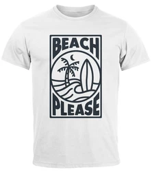 Neverless Print-Shirt Herren T-Shirt Beach Please Surfing Hellblau/Weiß/Grau/Schwarz