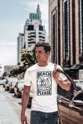 Neverless Print-Shirt Herren T-Shirt Beach Please Surfing Hellblau/Weiß/Grau/Schwarz