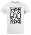 Neverless Print-Shirt Herren T-Shirt Beach Please Surfing Hellblau/Weiß/Grau/Schwarz Neverless Print-Shirt Herren T-Shirt Beach Please Surfing Hellblau/Weiß/Grau/Schwarz