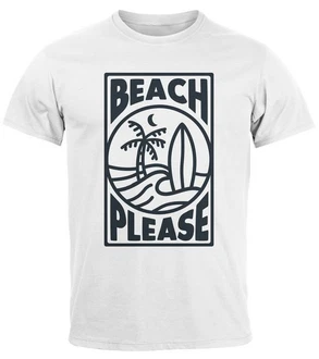 Neverless Print-Shirt Herren T-Shirt Beach Please Surfing Hellblau/Weiß/Grau/Schwarz