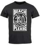 Neverless Print-Shirt Herren T-Shirt Beach Please Surfing Schwarz/Hellblau/Weiß Neverless Print-Shirt Herren T-Shirt Beach Please Surfing Schwarz/Hellblau/Weiß