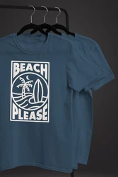 Neverless Print-Shirt Herren T-Shirt Beach Please Surfing Hellblau/Blau