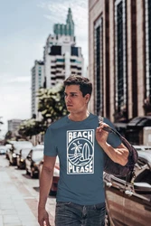 Neverless Print-Shirt Herren T-Shirt Beach Please Surfing Hellblau/Blau