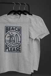 Neverless Print-Shirt Herren T-Shirt Beach Please Surfing Hellblau/Grau/Weiß
