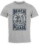 Neverless Print-Shirt Herren T-Shirt Beach Please Surfing Hellblau/Grau/Weiß Neverless Print-Shirt Herren T-Shirt Beach Please Surfing Hellblau/Grau/Weiß