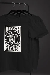 Neverless Print-Shirt Herren T-Shirt Beach Please Surfing Schwarz/Hellblau/Weiß