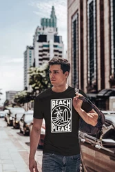 Neverless Print-Shirt Herren T-Shirt Beach Please Surfing Schwarz/Hellblau/Weiß