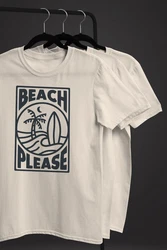Neverless Print-Shirt Herren T-Shirt Beach Please Surfing Khaki/Gelb/Beige/Hellblau/Orange