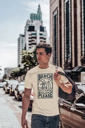 Neverless Print-Shirt Herren T-Shirt Beach Please Surfing Khaki/Gelb/Beige/Hellblau/Orange