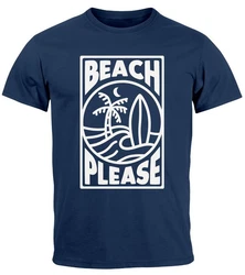 Neverless Print-Shirt Herren T-Shirt Beach Please Surfing Hellblau/Blau/Dunkelblau