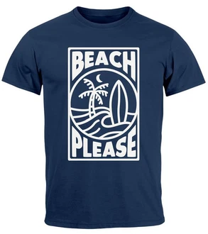 Neverless Print-Shirt Herren T-Shirt Beach Please Surfing Hellblau/Blau/Dunkelblau