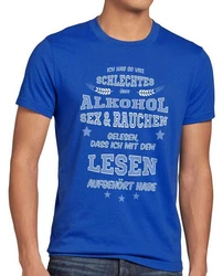 style3 T-Shirt Viel schlechtes Alkohol Sex Rauchen gelesen bier trinken vatertag Dunkelgrau/Blau