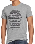 style3 T-Shirt Viel schlechtes Alkohol Sex Rauchen gelesen bier trinken vatertag Hellgrau/Dunkelgrau/Grau/Grün