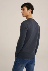 WE Fashion Longsleeve Dunkelblau/Blau