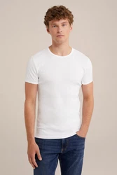 WE Fashion T-Shirt Weiß/Creme/Grau/Khaki