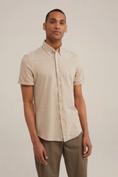WE Fashion Businesshemd Khaki/Beige/Braun