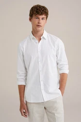 WE Fashion Businesshemd Weiß/Creme/Grau