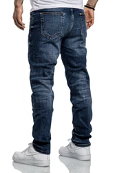 Amaci&Sons Straight Jeans WICHITA Dunkelblau/Blau