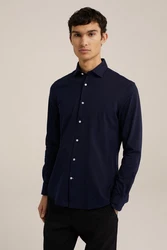 WE Fashion Businesshemd Dunkelblau/Hellblau