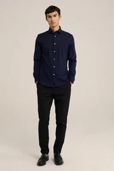 WE Fashion Businesshemd Dunkelblau/Hellblau