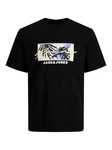 Jack & Jones Kurzarmshirt JORTULUM BRANDING TEE SS CREW NECK Schwarz