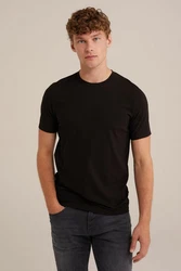 WE Fashion T-Shirt Dunkelbraun/Dunkelgrün/Schwarz/Braun/Khaki