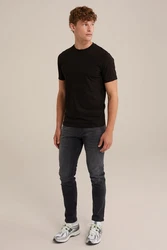 WE Fashion T-Shirt Dunkelbraun/Dunkelgrün/Schwarz/Braun/Khaki