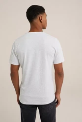 WE Fashion T-Shirt Grau/Khaki/Weiß