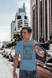 Neverless Print-Shirt Herren T-Shirt Beach Please Surfing Hellblau/Blau