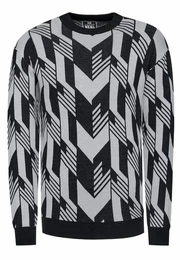 Strickpullover in zweifarbigem Design