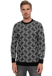 Rusty Neal Strickpullover Grau/Creme/Schwarz/Dunkelgrau