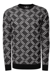 Rusty Neal Strickpullover Grau/Creme/Schwarz/Dunkelgrau