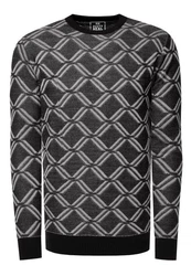 Rusty Neal Strickpullover Grau/Creme/Schwarz/Dunkelgrau