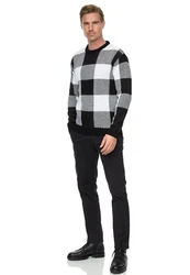 Rusty Neal Strickpullover Schwarz/Weiß/Grau/Rot