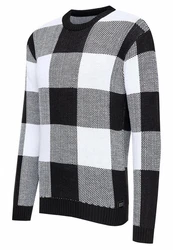 Rusty Neal Strickpullover Schwarz/Weiß/Grau/Rot
