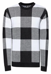 Rusty Neal Strickpullover Schwarz/Weiß/Grau/Rot