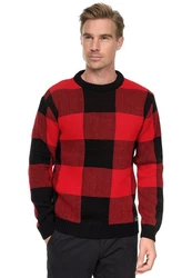 Rusty Neal Strickpullover Rot/Dunkelrot/Schwarz
