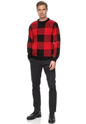 Rusty Neal Strickpullover Rot/Dunkelrot/Schwarz