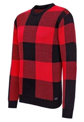 Rusty Neal Strickpullover Rot/Dunkelrot/Schwarz